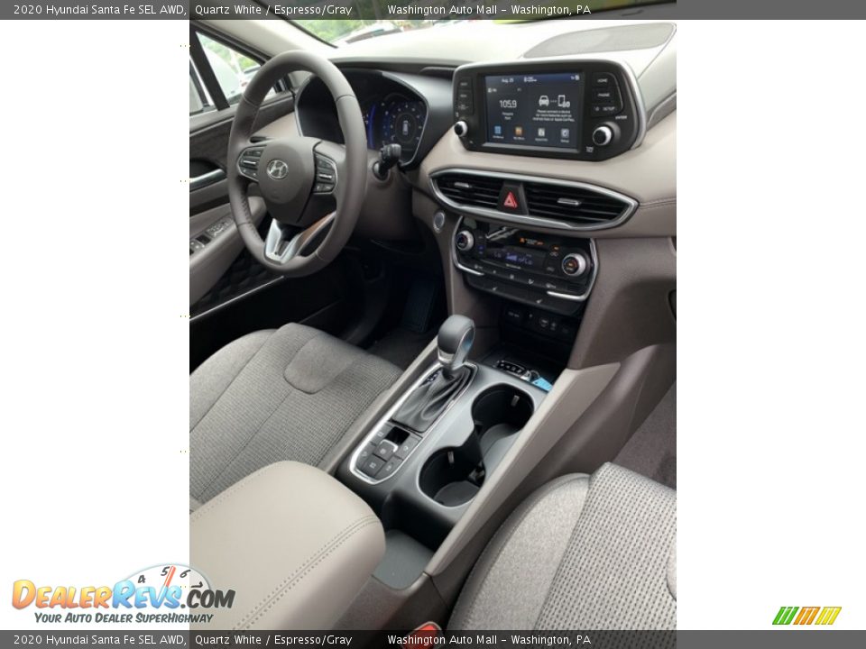 2020 Hyundai Santa Fe SEL AWD Quartz White / Espresso/Gray Photo #30