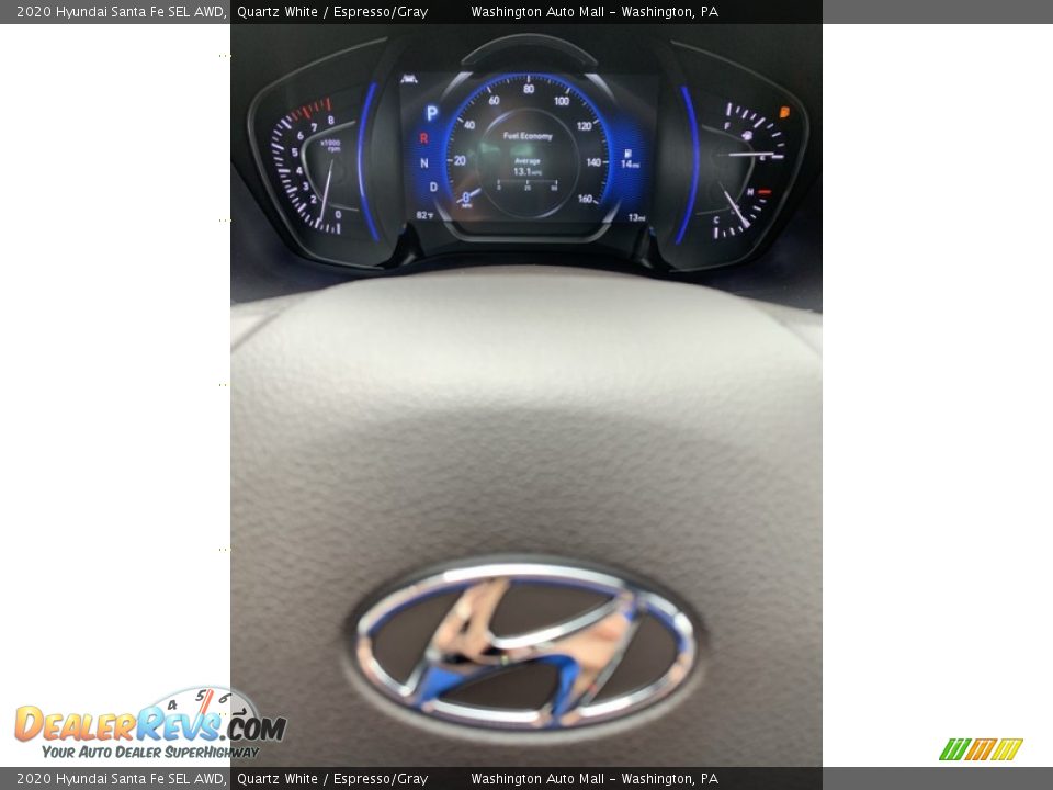 2020 Hyundai Santa Fe SEL AWD Quartz White / Espresso/Gray Photo #32