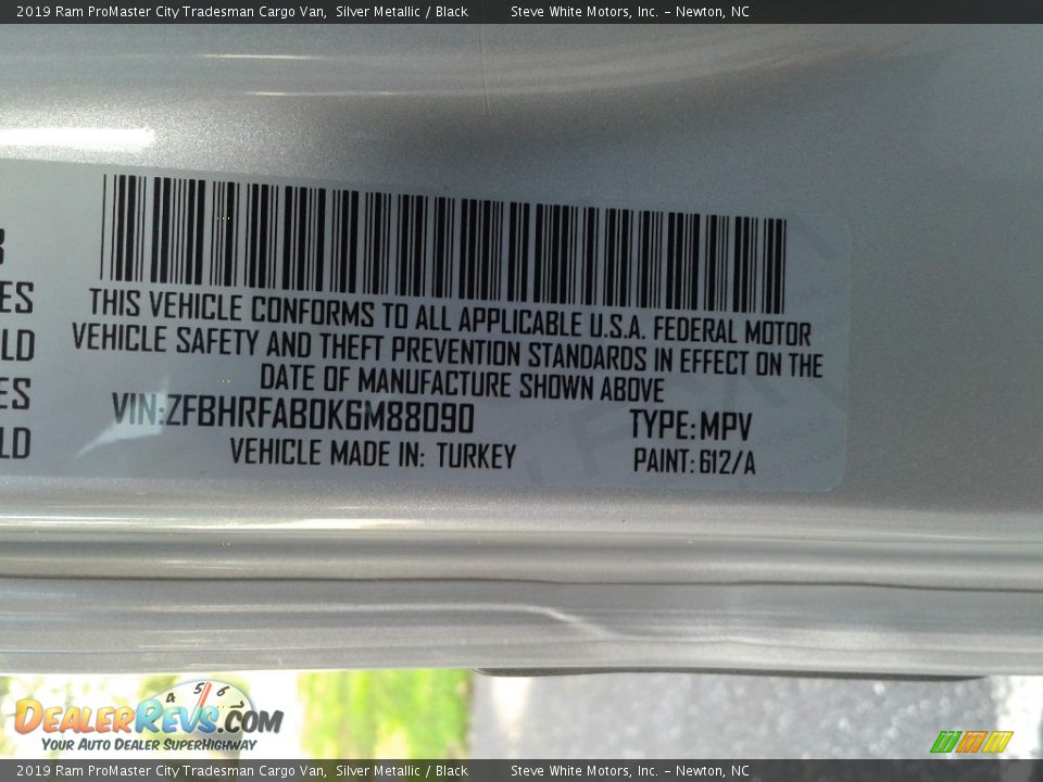 2019 Ram ProMaster City Tradesman Cargo Van Silver Metallic / Black Photo #26