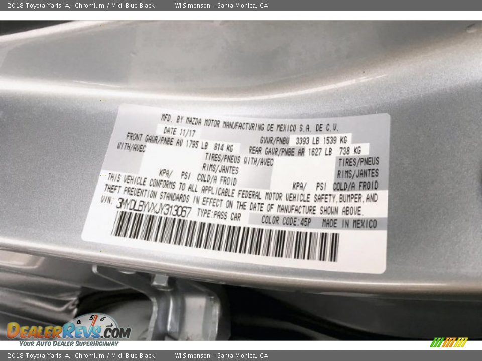 2018 Toyota Yaris iA Chromium / Mid-Blue Black Photo #24