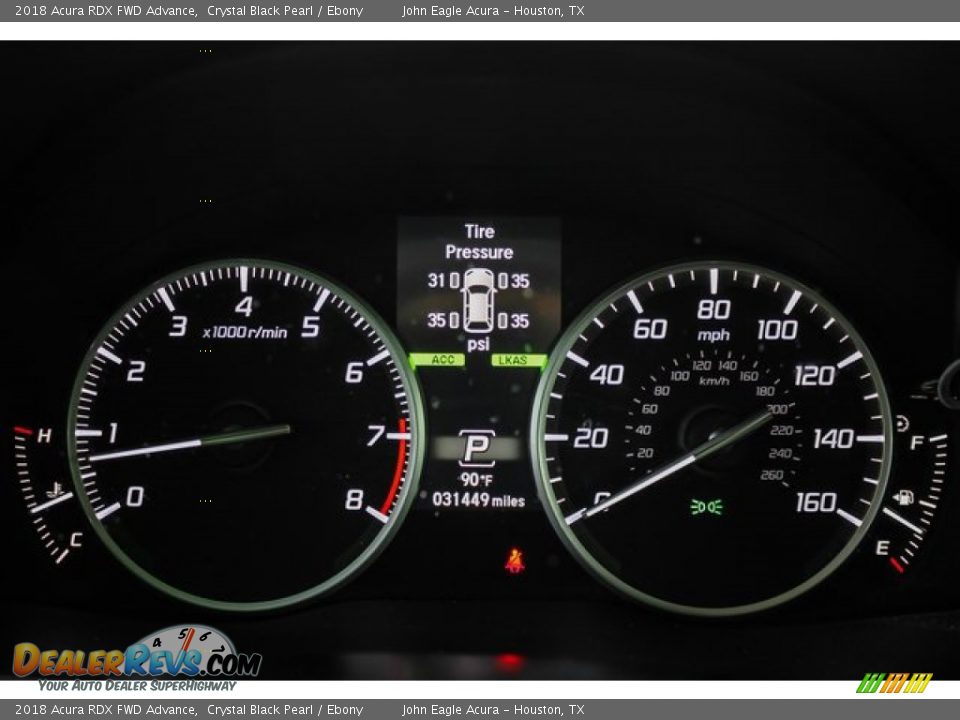 2018 Acura RDX FWD Advance Crystal Black Pearl / Ebony Photo #32
