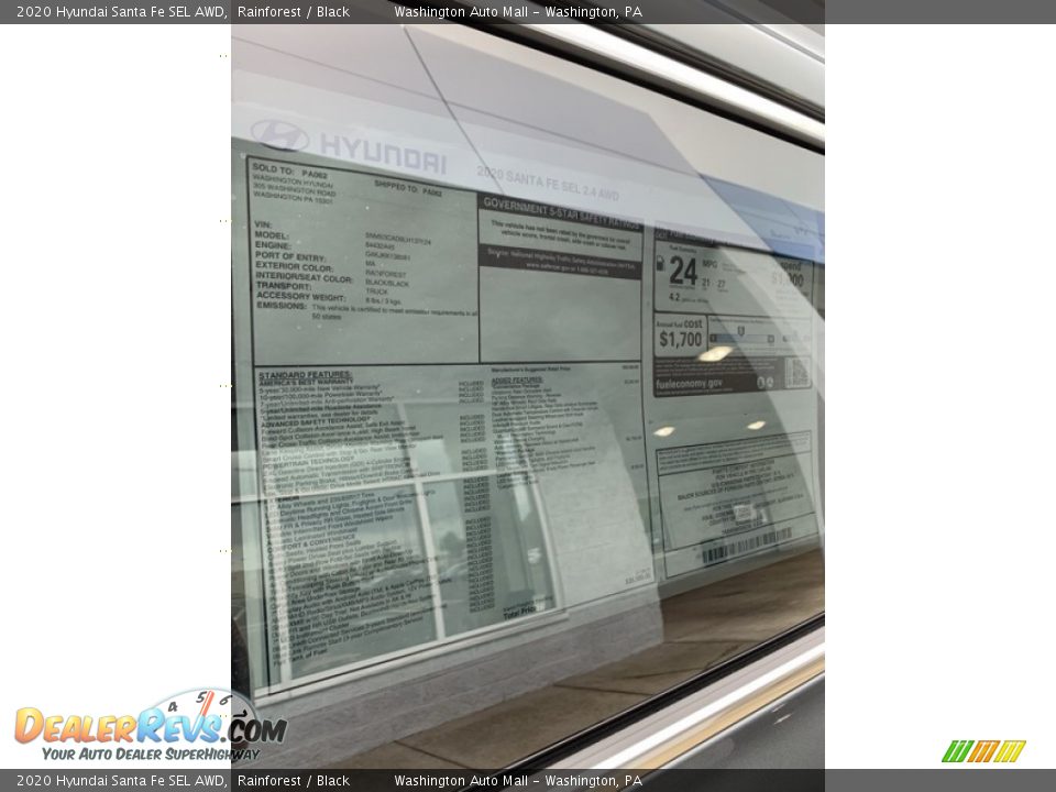 2020 Hyundai Santa Fe SEL AWD Rainforest / Black Photo #16