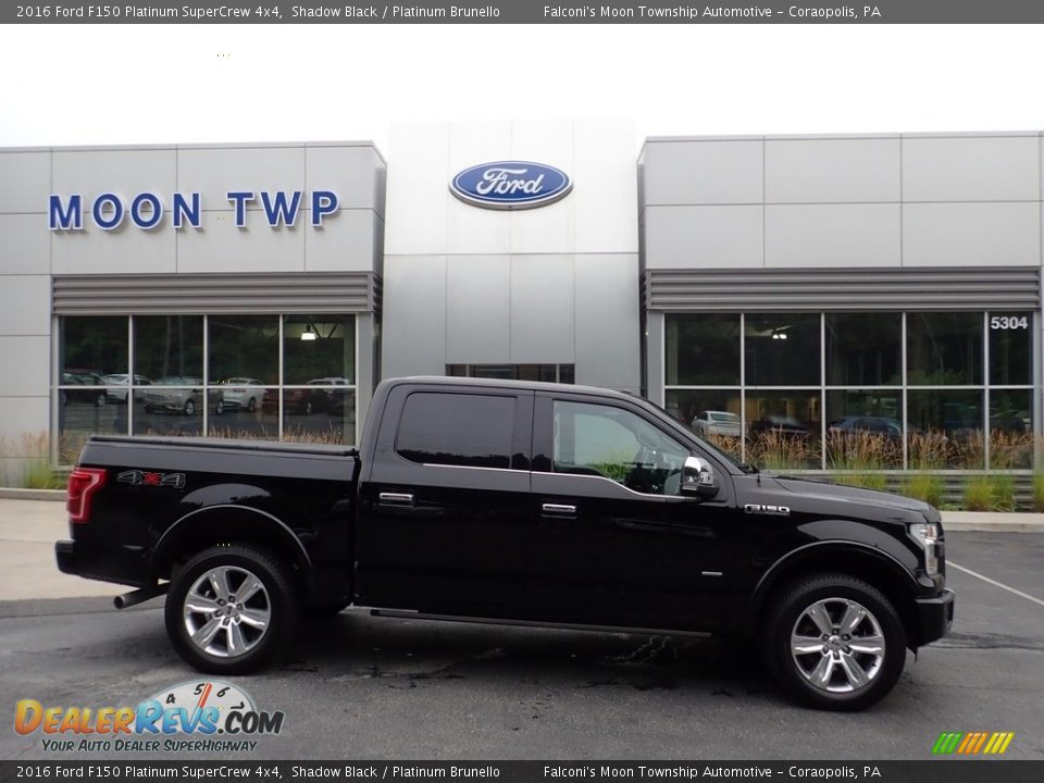 2016 Ford F150 Platinum SuperCrew 4x4 Shadow Black / Platinum Brunello Photo #1
