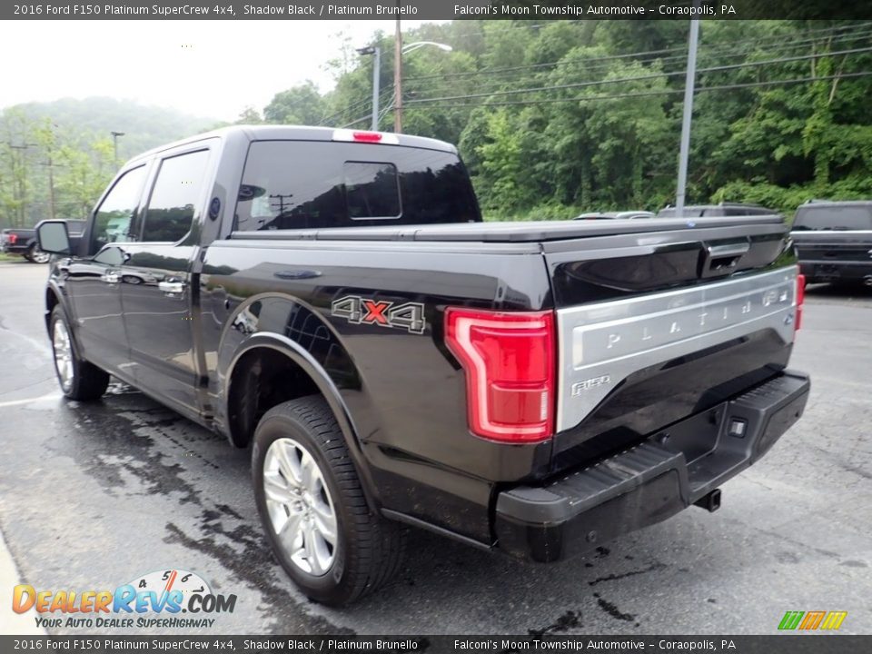 2016 Ford F150 Platinum SuperCrew 4x4 Shadow Black / Platinum Brunello Photo #4