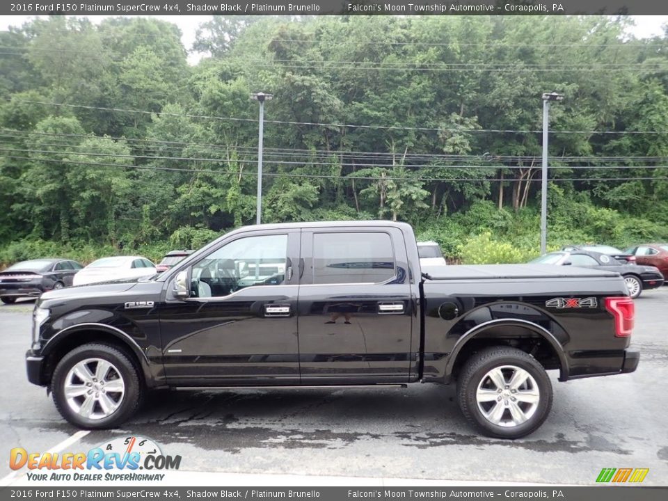 2016 Ford F150 Platinum SuperCrew 4x4 Shadow Black / Platinum Brunello Photo #5