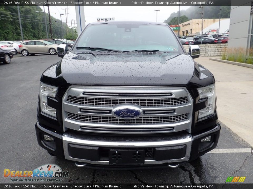 2016 Ford F150 Platinum SuperCrew 4x4 Shadow Black / Platinum Brunello Photo #7