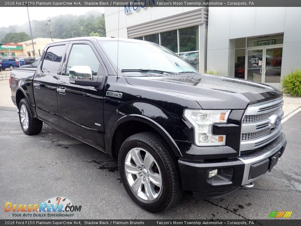 2016 Ford F150 Platinum SuperCrew 4x4 Shadow Black / Platinum Brunello Photo #8