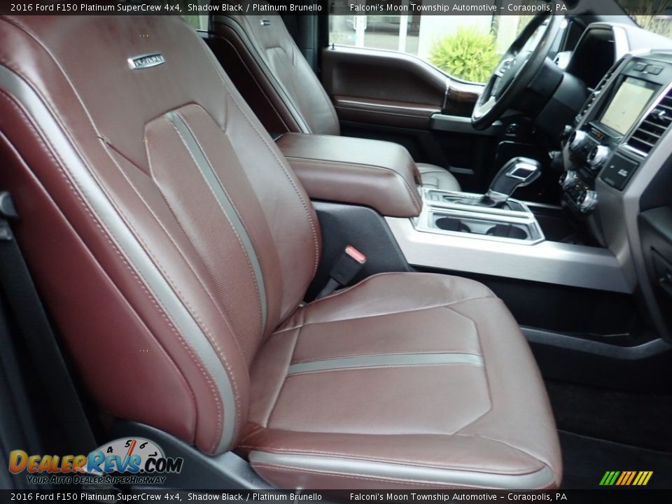 2016 Ford F150 Platinum SuperCrew 4x4 Shadow Black / Platinum Brunello Photo #10