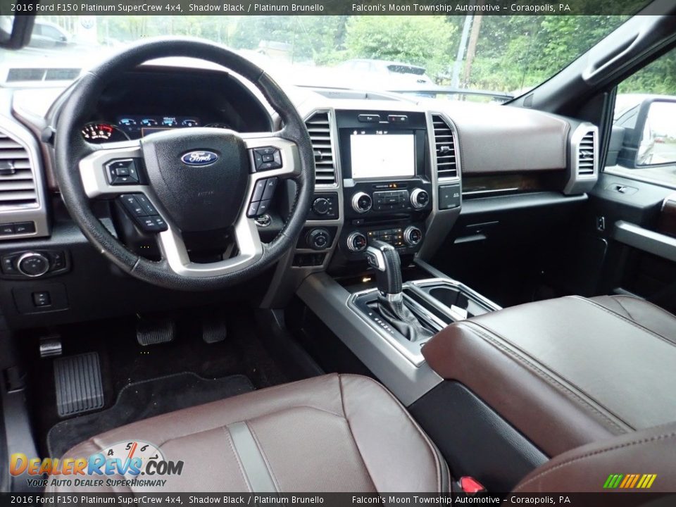 2016 Ford F150 Platinum SuperCrew 4x4 Shadow Black / Platinum Brunello Photo #17