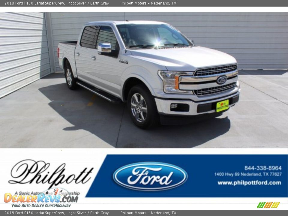 2018 Ford F150 Lariat SuperCrew Ingot Silver / Earth Gray Photo #1
