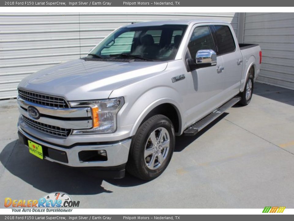 2018 Ford F150 Lariat SuperCrew Ingot Silver / Earth Gray Photo #4