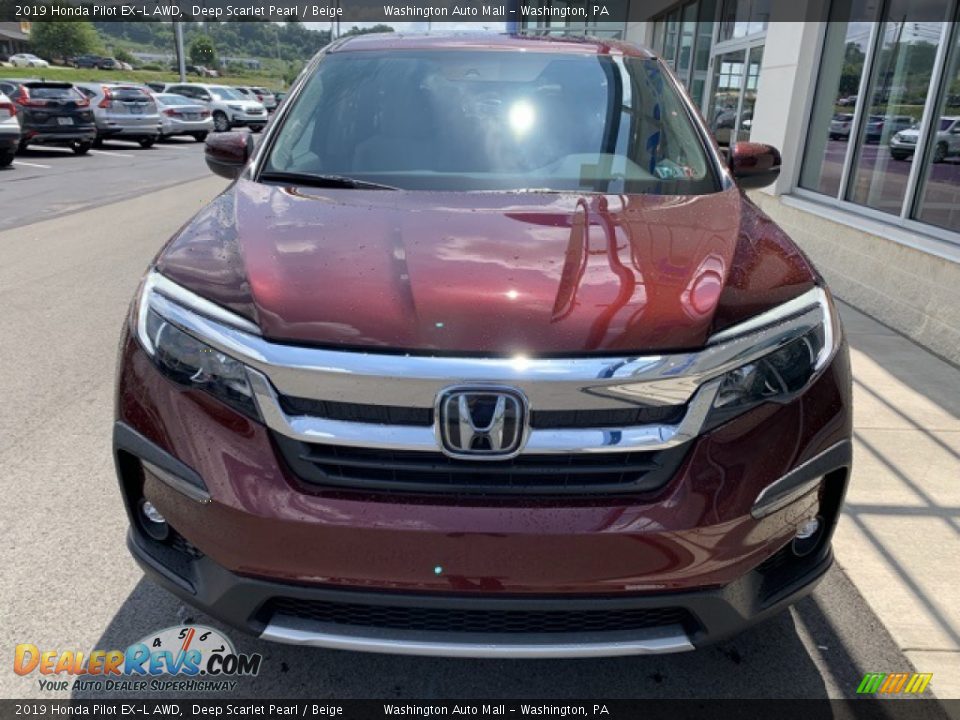 2019 Honda Pilot EX-L AWD Deep Scarlet Pearl / Beige Photo #3