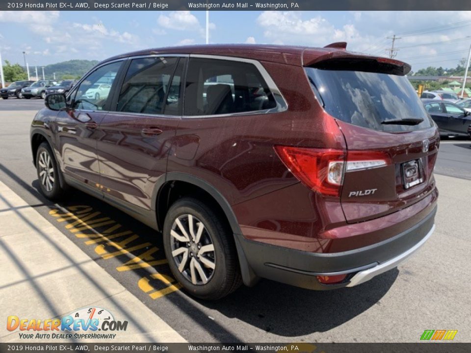 2019 Honda Pilot EX-L AWD Deep Scarlet Pearl / Beige Photo #5