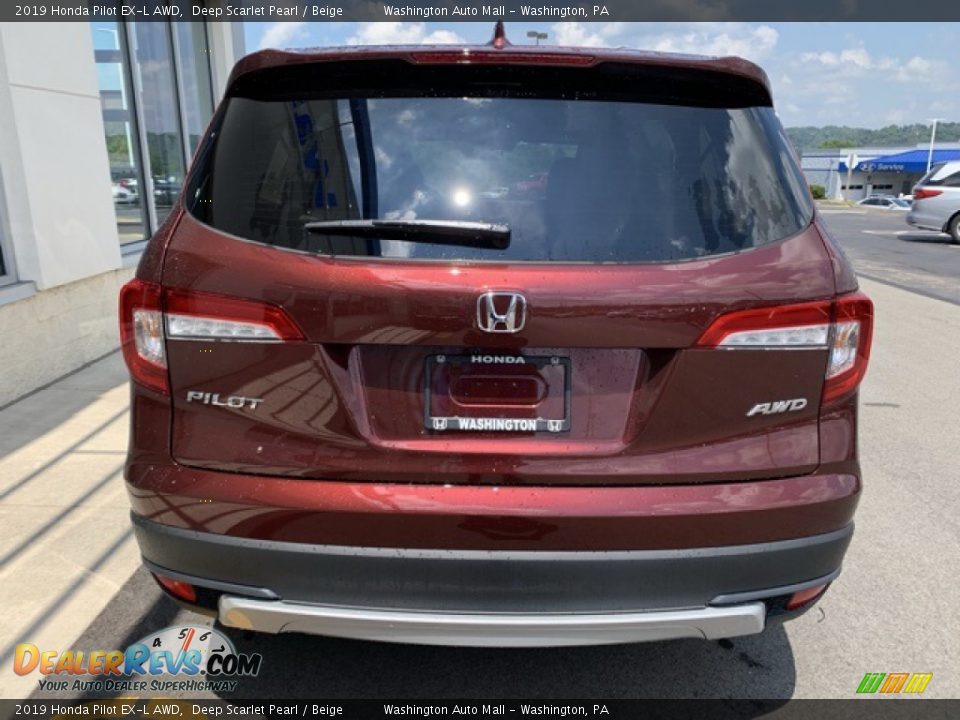 2019 Honda Pilot EX-L AWD Deep Scarlet Pearl / Beige Photo #6
