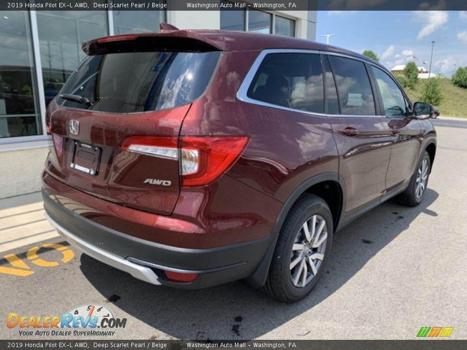 2019 Honda Pilot EX-L AWD Deep Scarlet Pearl / Beige Photo #7