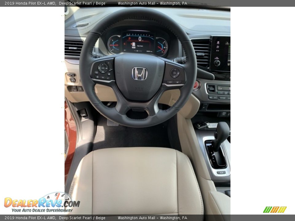 2019 Honda Pilot EX-L AWD Deep Scarlet Pearl / Beige Photo #13