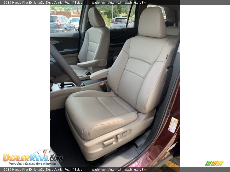 2019 Honda Pilot EX-L AWD Deep Scarlet Pearl / Beige Photo #14