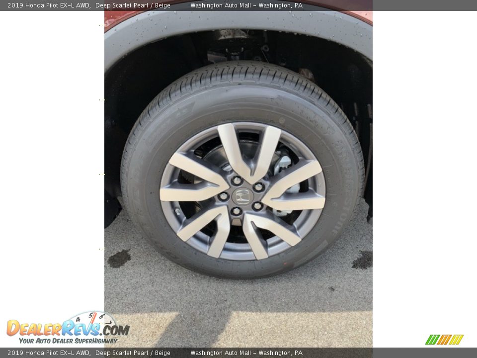 2019 Honda Pilot EX-L AWD Deep Scarlet Pearl / Beige Photo #35