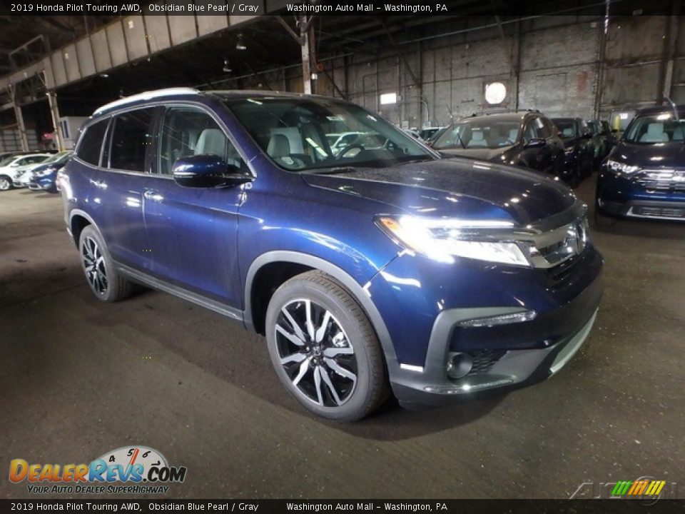 2019 Honda Pilot Touring AWD Obsidian Blue Pearl / Gray Photo #1