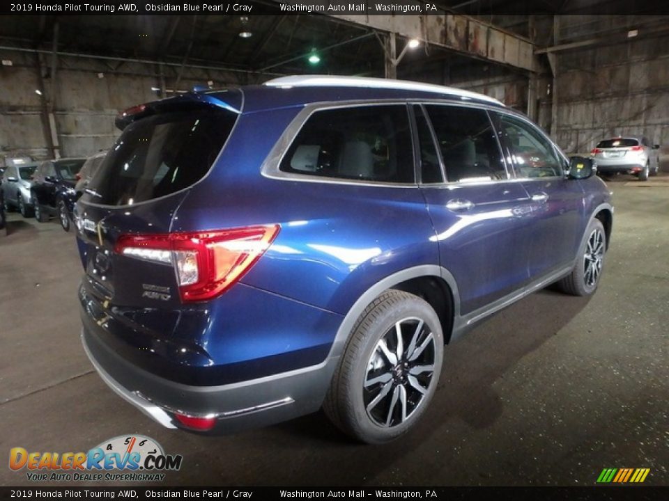 2019 Honda Pilot Touring AWD Obsidian Blue Pearl / Gray Photo #2