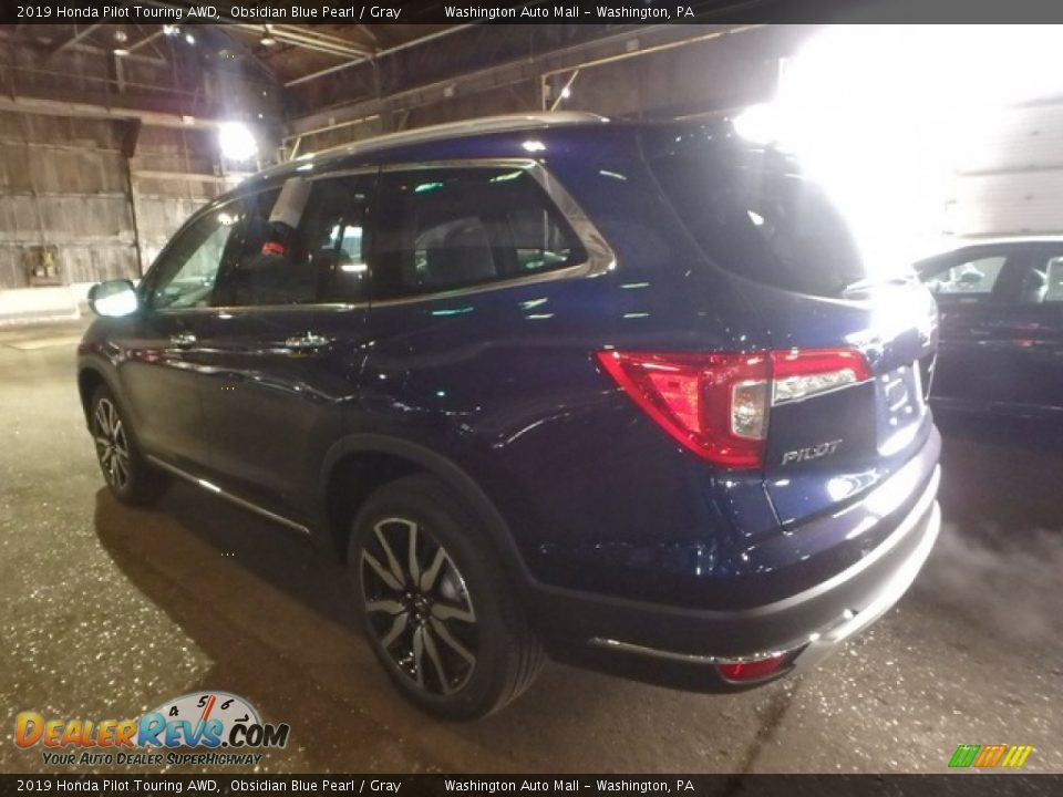 2019 Honda Pilot Touring AWD Obsidian Blue Pearl / Gray Photo #3