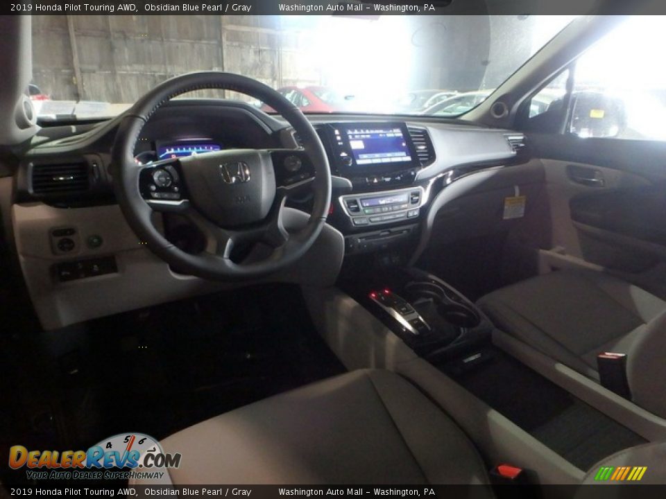 2019 Honda Pilot Touring AWD Obsidian Blue Pearl / Gray Photo #8