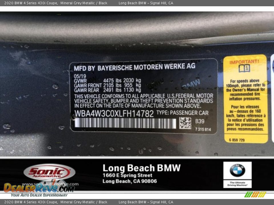 2020 BMW 4 Series 430i Coupe Mineral Grey Metallic / Black Photo #11