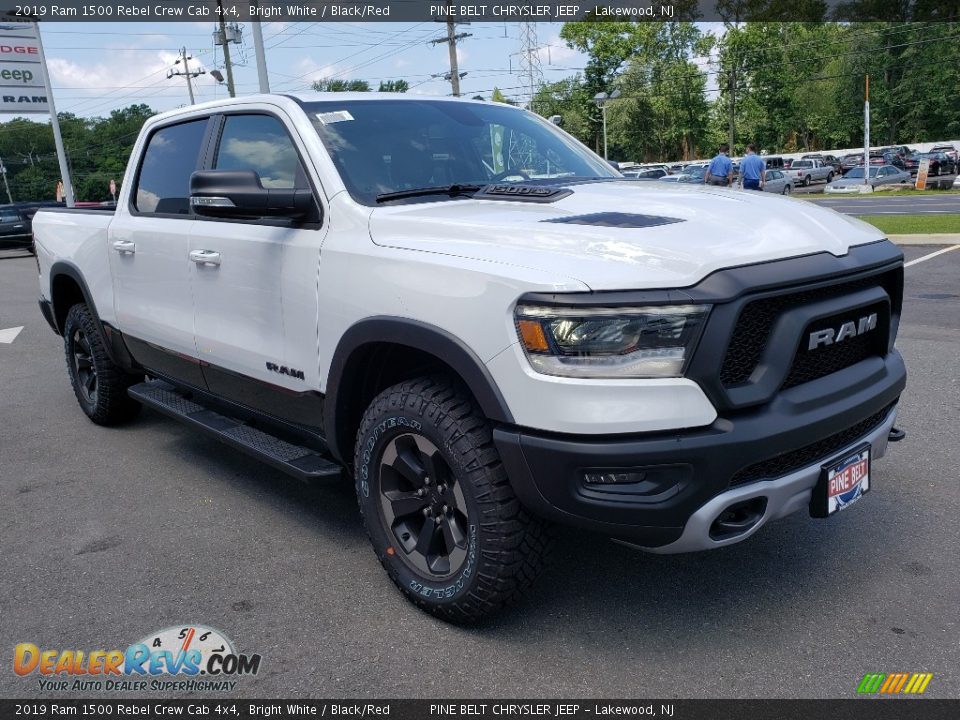 2019 Ram 1500 Rebel Crew Cab 4x4 Bright White / Black/Red Photo #1