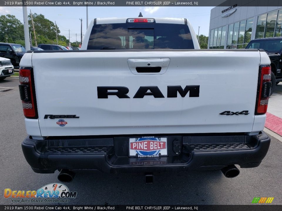 2019 Ram 1500 Rebel Crew Cab 4x4 Bright White / Black/Red Photo #5