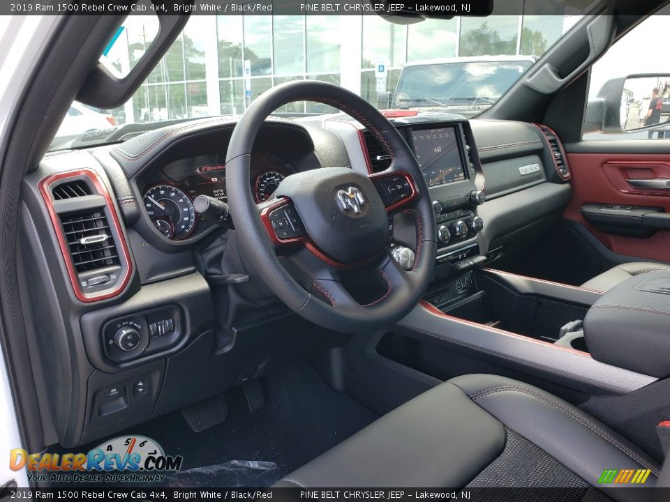 2019 Ram 1500 Rebel Crew Cab 4x4 Bright White / Black/Red Photo #7