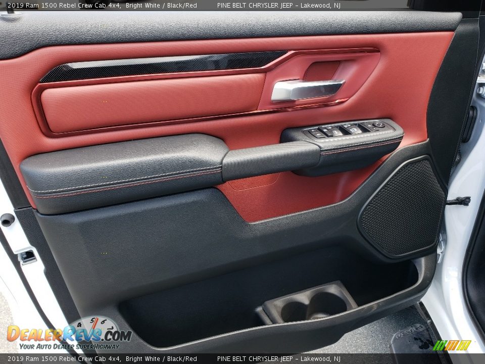 2019 Ram 1500 Rebel Crew Cab 4x4 Bright White / Black/Red Photo #8