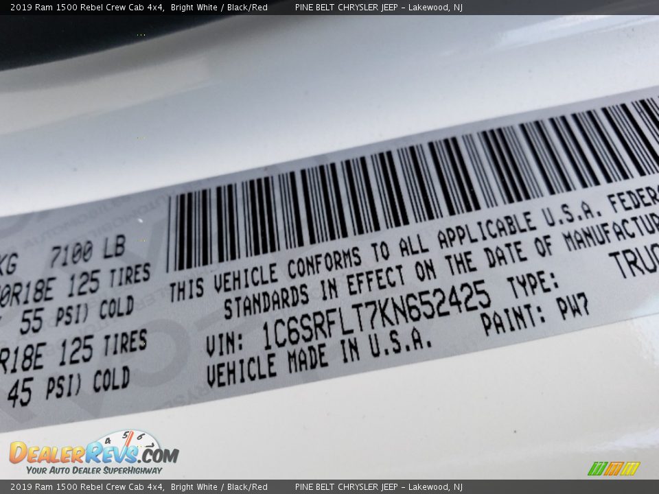 2019 Ram 1500 Rebel Crew Cab 4x4 Bright White / Black/Red Photo #9