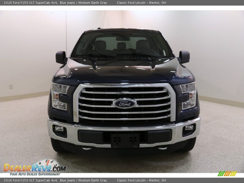 2016 Ford F150 XLT SuperCab 4x4 Blue Jeans / Medium Earth Gray Photo #2