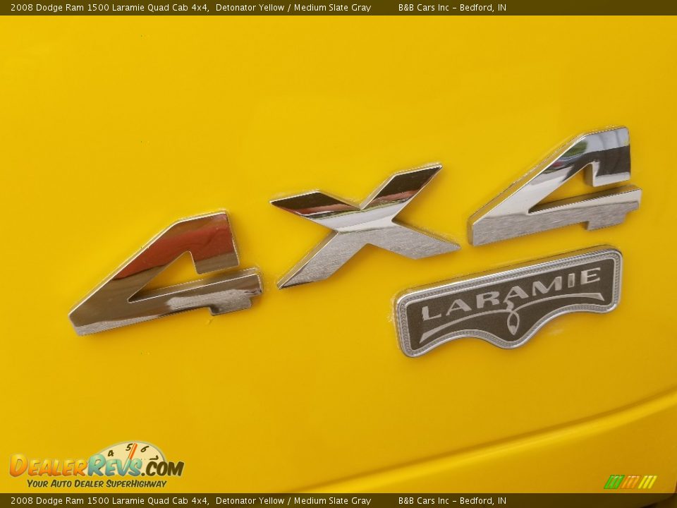 2008 Dodge Ram 1500 Laramie Quad Cab 4x4 Detonator Yellow / Medium Slate Gray Photo #5
