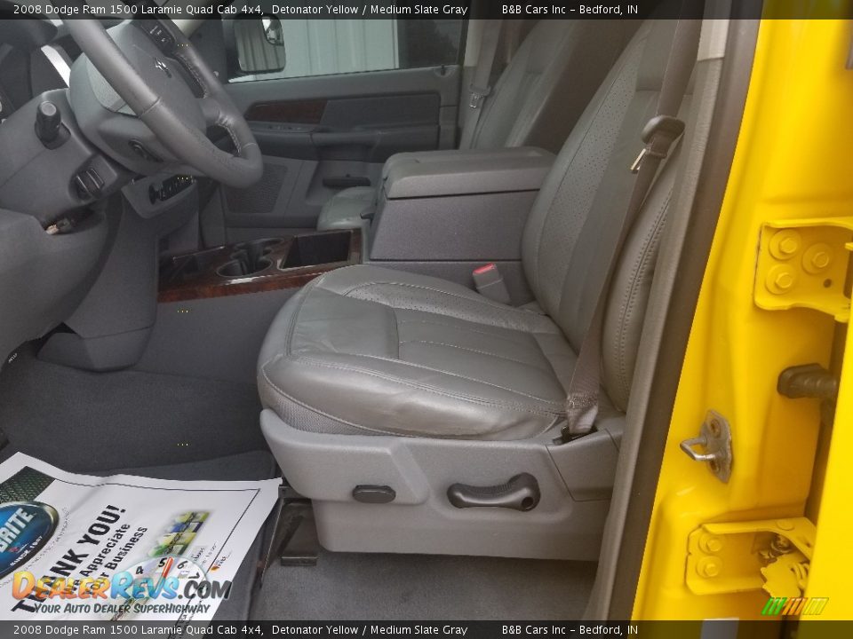 2008 Dodge Ram 1500 Laramie Quad Cab 4x4 Detonator Yellow / Medium Slate Gray Photo #21