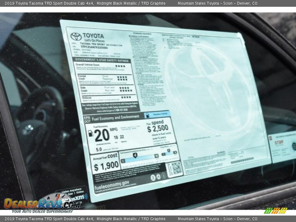 2019 Toyota Tacoma TRD Sport Double Cab 4x4 Midnight Black Metallic / TRD Graphite Photo #10
