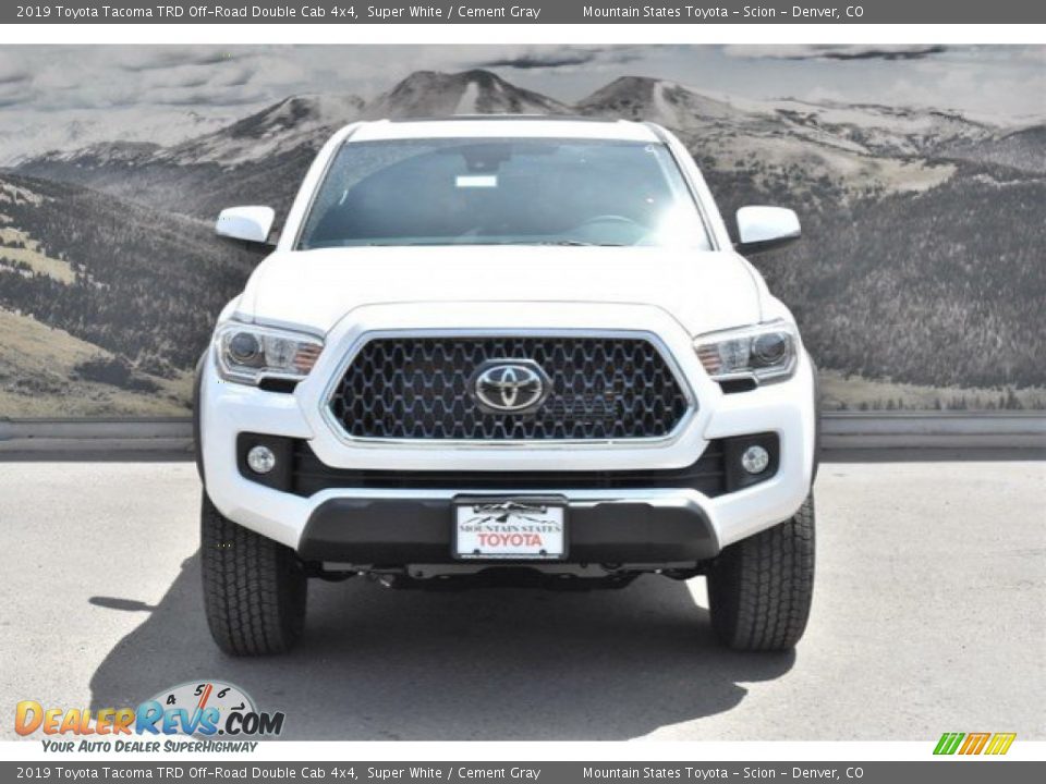 2019 Toyota Tacoma TRD Off-Road Double Cab 4x4 Super White / Cement Gray Photo #2