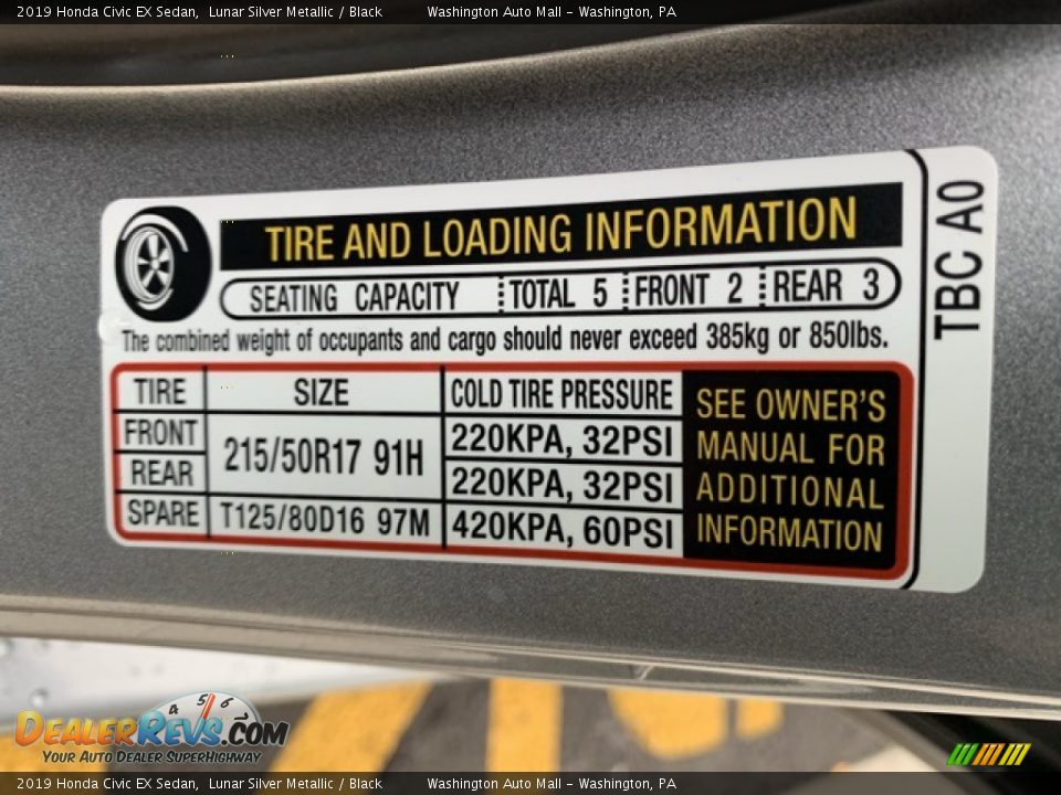 2019 Honda Civic EX Sedan Lunar Silver Metallic / Black Photo #8