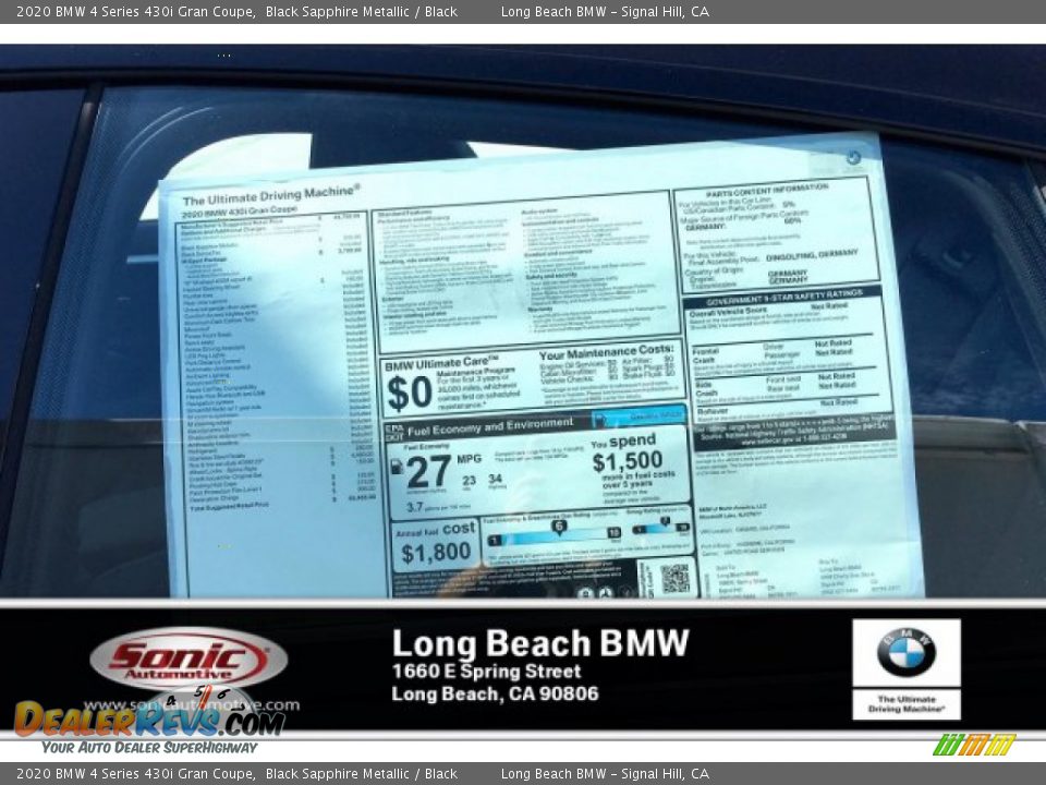2020 BMW 4 Series 430i Gran Coupe Black Sapphire Metallic / Black Photo #10