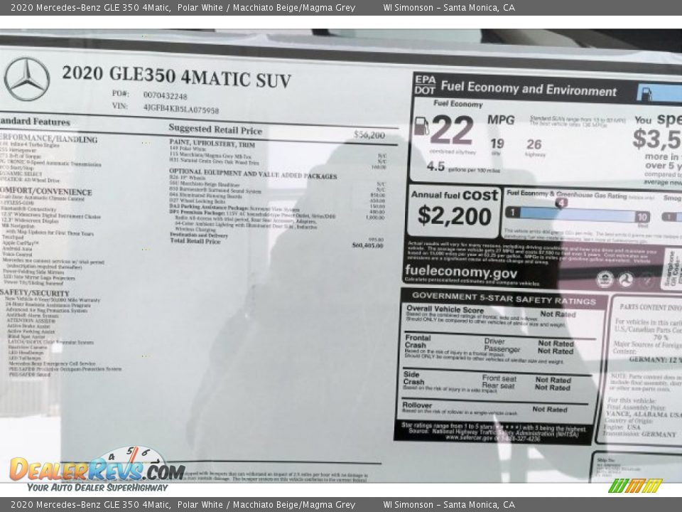 2020 Mercedes-Benz GLE 350 4Matic Polar White / Macchiato Beige/Magma Grey Photo #10