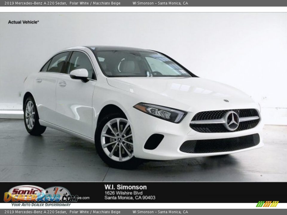 2019 Mercedes-Benz A 220 Sedan Polar White / Macchiato Beige Photo #1