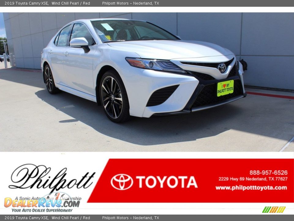 2019 Toyota Camry XSE Wind Chill Pearl / Red Photo #1