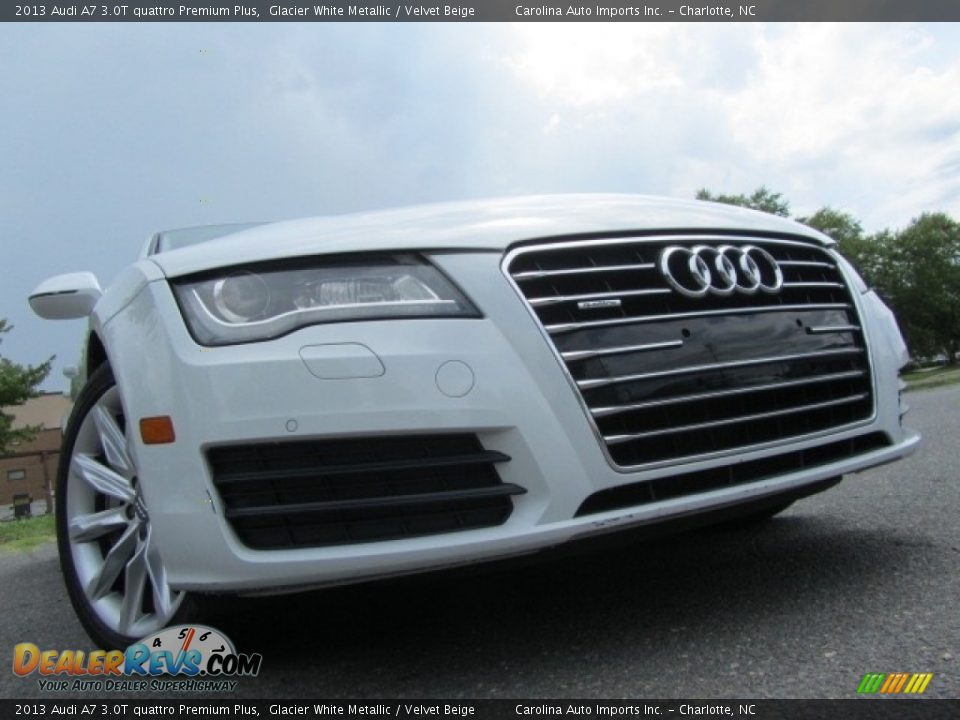 2013 Audi A7 3.0T quattro Premium Plus Glacier White Metallic / Velvet Beige Photo #1