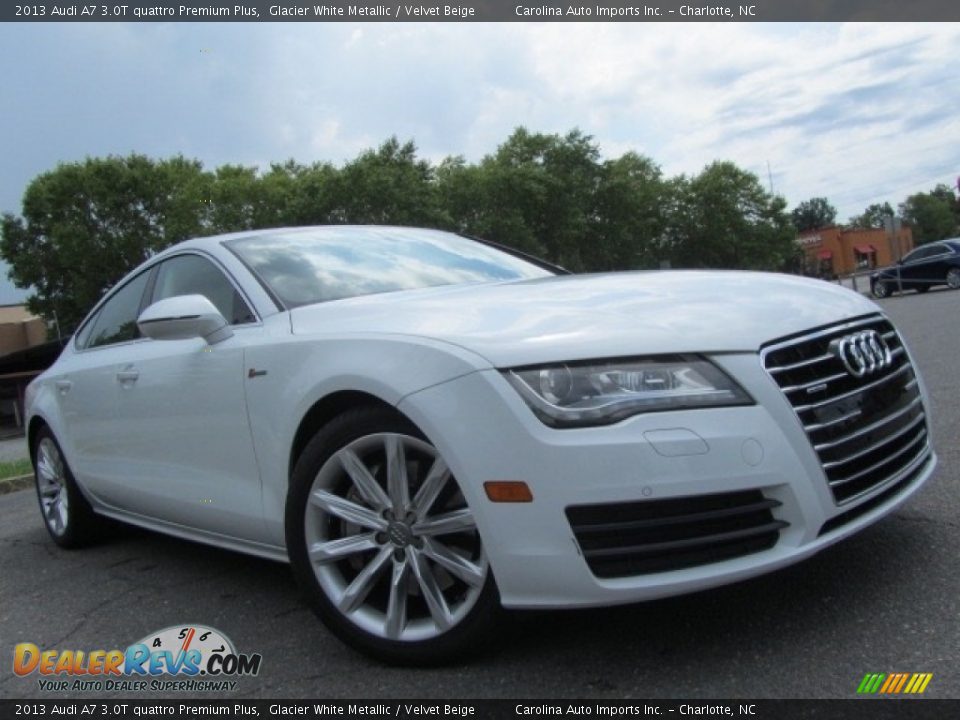 2013 Audi A7 3.0T quattro Premium Plus Glacier White Metallic / Velvet Beige Photo #2