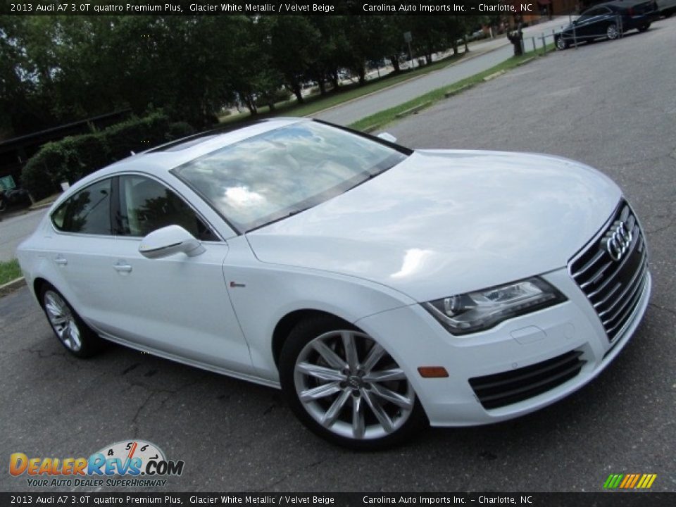 2013 Audi A7 3.0T quattro Premium Plus Glacier White Metallic / Velvet Beige Photo #3