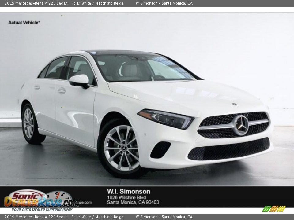 2019 Mercedes-Benz A 220 Sedan Polar White / Macchiato Beige Photo #1