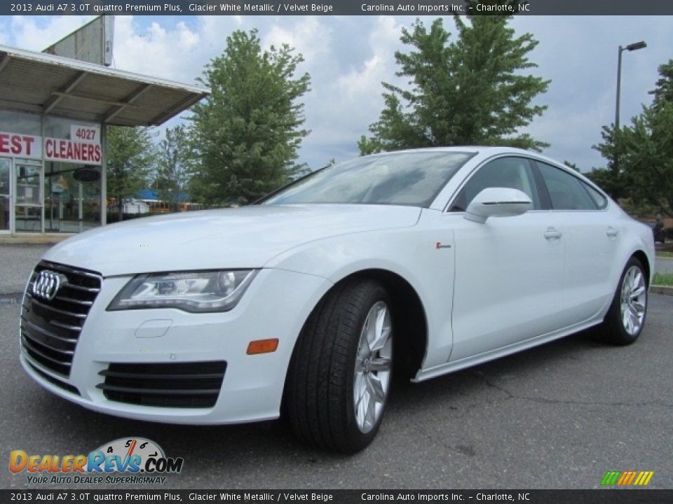 2013 Audi A7 3.0T quattro Premium Plus Glacier White Metallic / Velvet Beige Photo #6