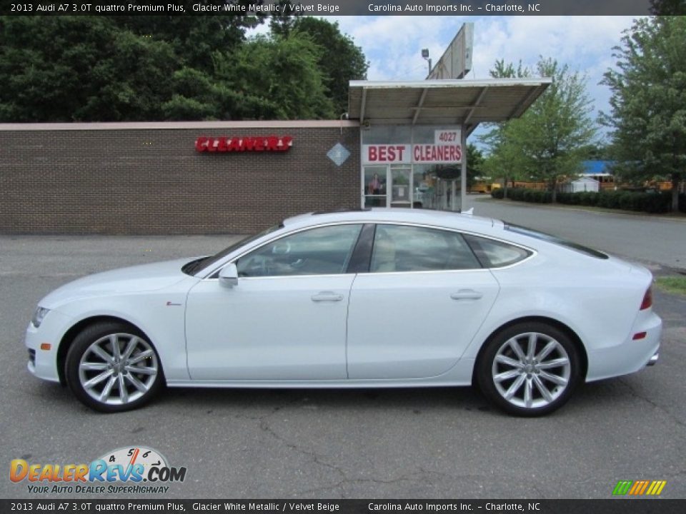 2013 Audi A7 3.0T quattro Premium Plus Glacier White Metallic / Velvet Beige Photo #7