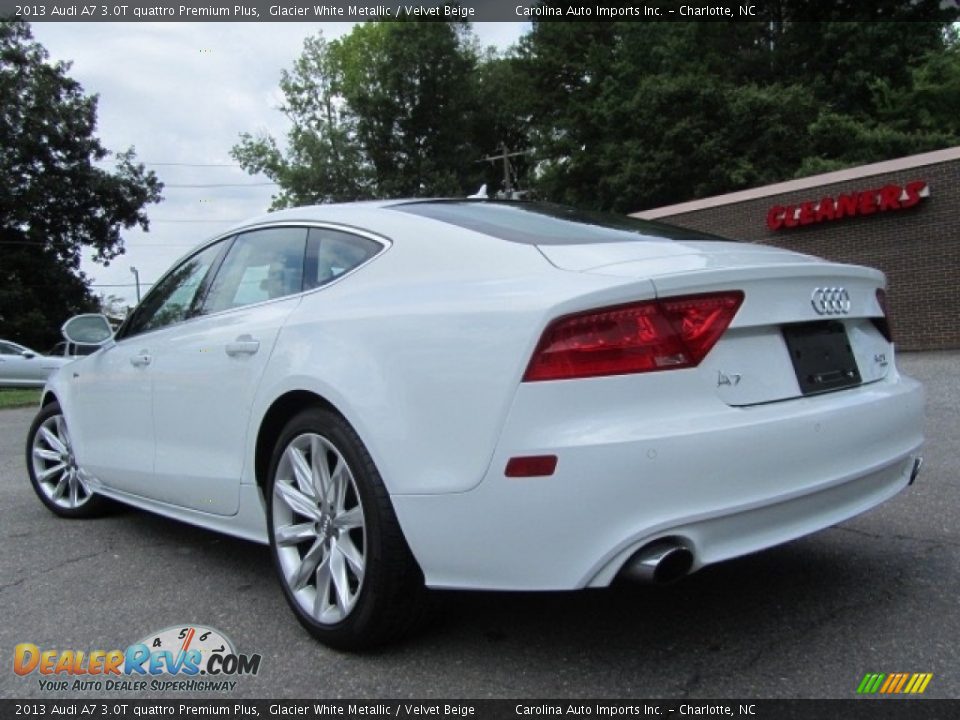 2013 Audi A7 3.0T quattro Premium Plus Glacier White Metallic / Velvet Beige Photo #8