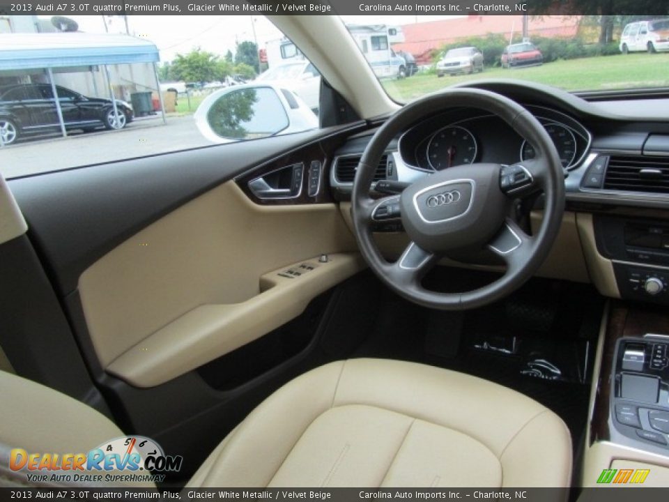 2013 Audi A7 3.0T quattro Premium Plus Glacier White Metallic / Velvet Beige Photo #12